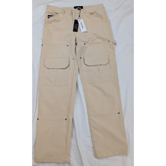NWT Hustler Reason Khaki Pants Carpenter Cargo  Sz 32 Tan - Picture 5 of 12